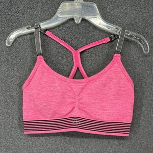 Victorias Secret VSX Sport Bra Womens Small Pink Strappy Back Racerback Gym Yoga